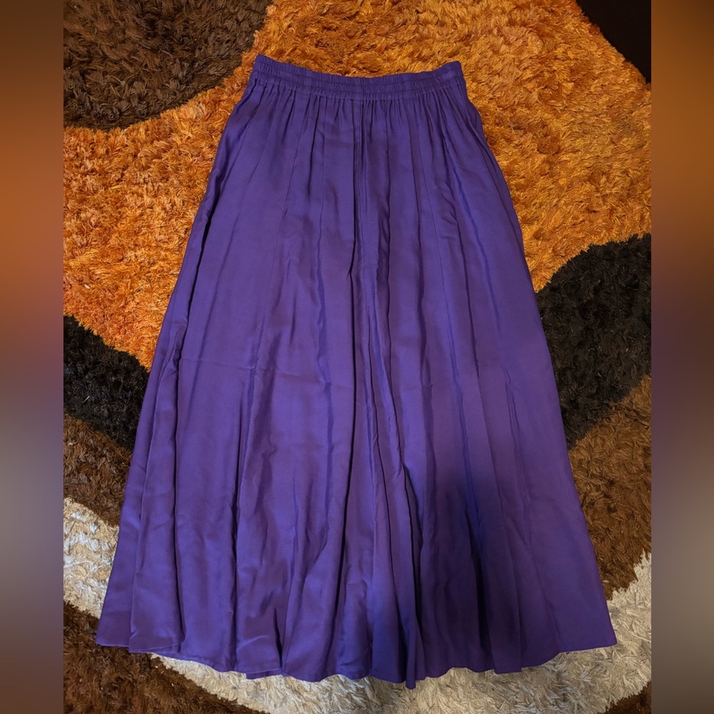 Thin Air, Pleated, Purple, Maxi Skirt